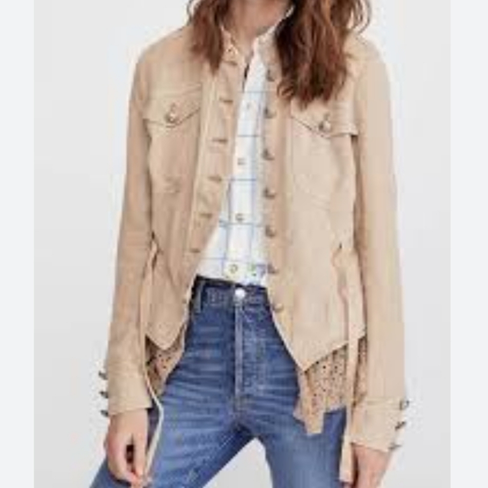 FREE PEOPLE Emilia Jacket Khaki Mimosa Color. Size SP - Picture 3 of 16